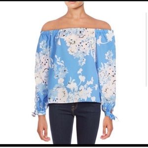 Yumi Kim off the shoulder floral shirt